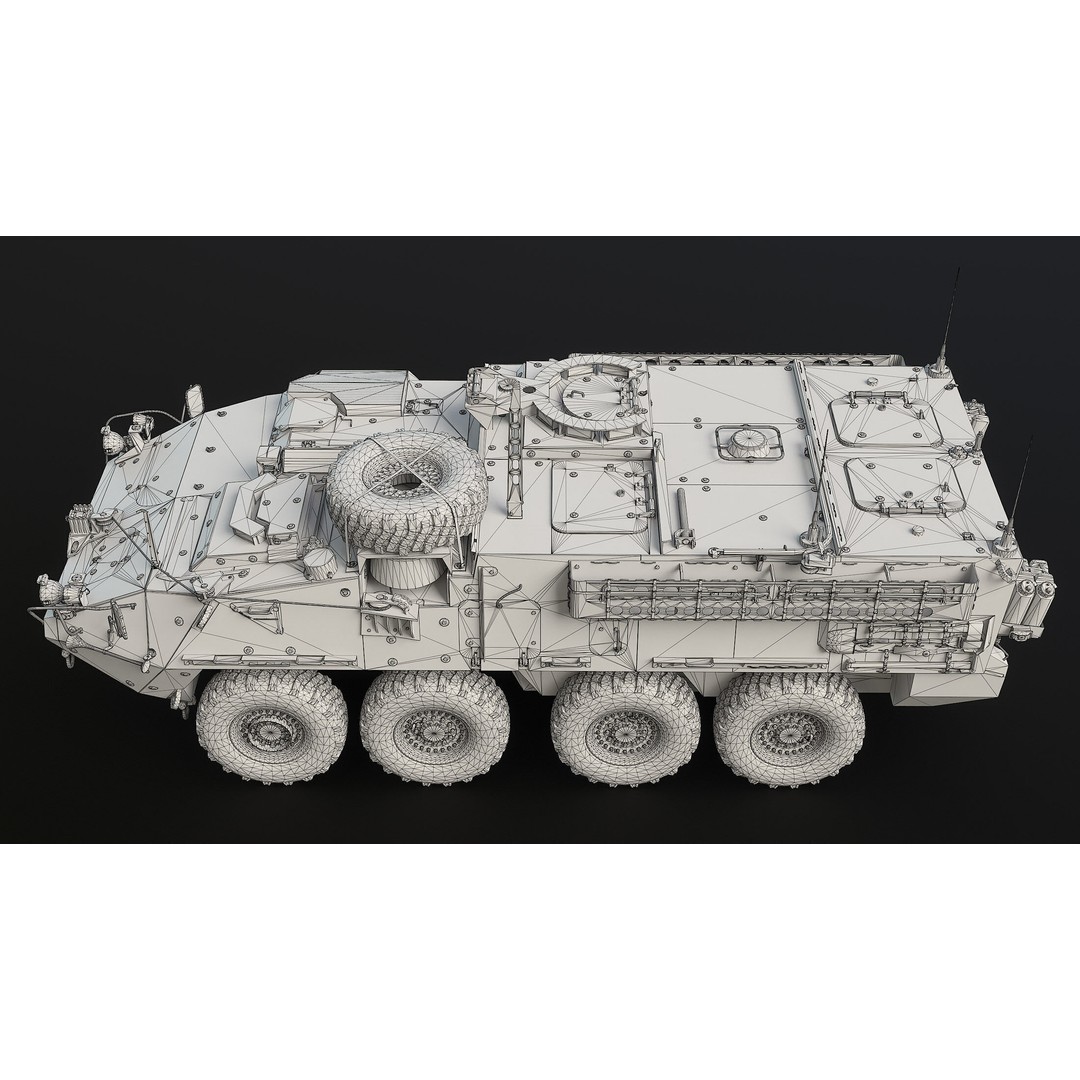 M1126 Stryker 3D Model – Low Poly Game Ready Vehicle, FBX, OBJ - View 15