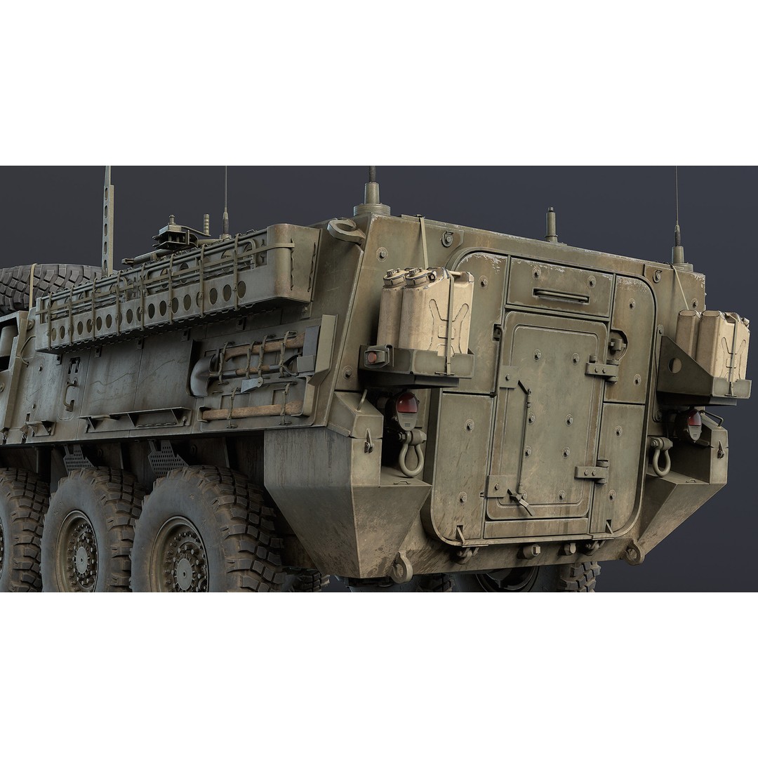 M1126 Stryker 3D Model – Low Poly Game Ready Vehicle, FBX, OBJ - View 7