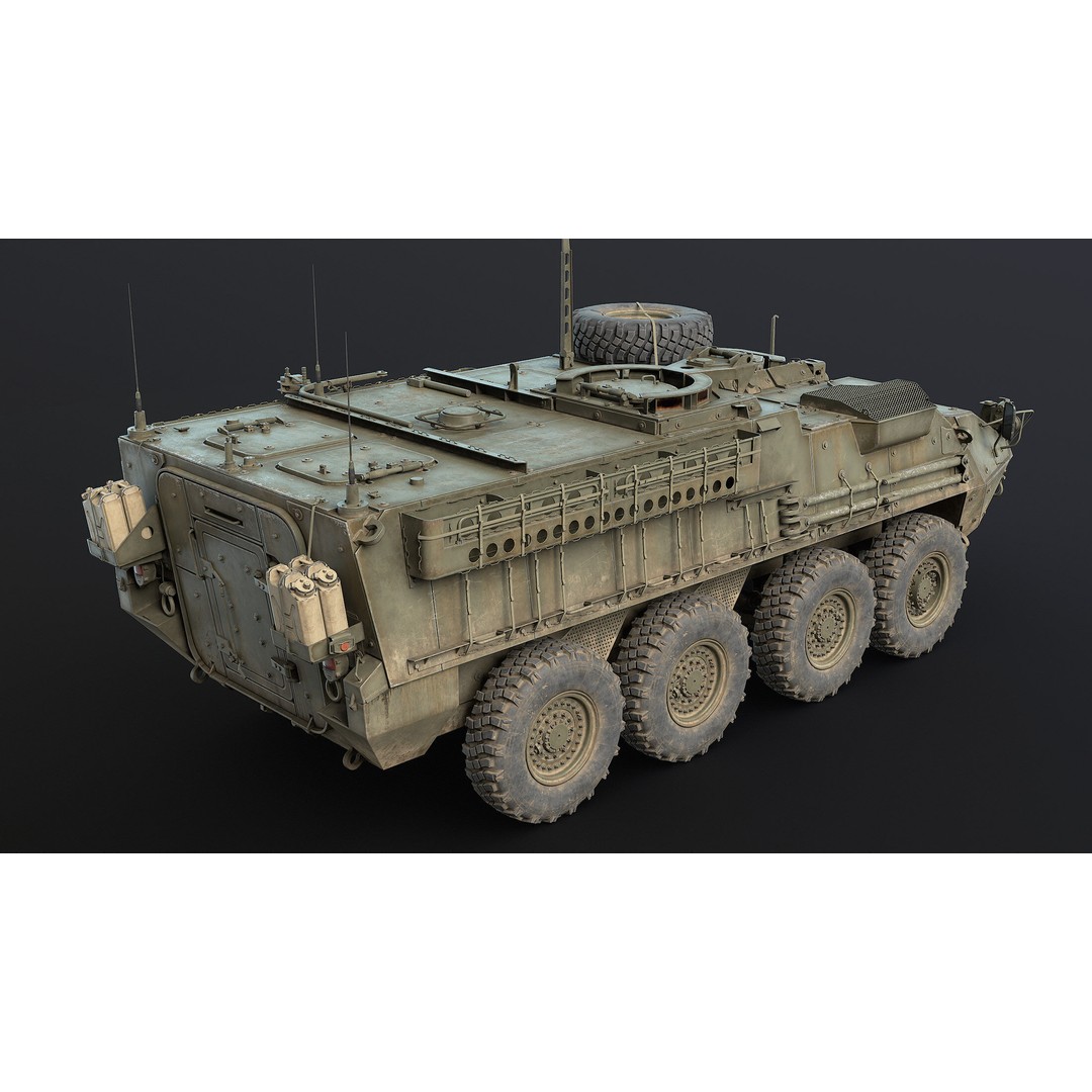 M1126 Stryker 3D Model – Low Poly Game Ready Vehicle, FBX, OBJ - View 8
