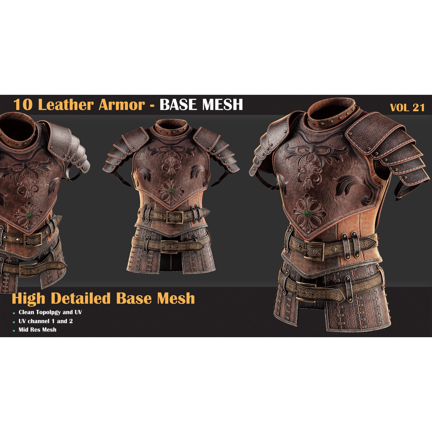 Warrior Armor - Game-Ready 3D Model Bundle - View 6