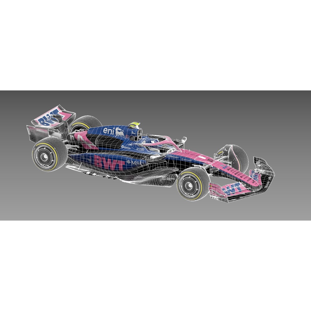 Alpine A525 Formula 1 Race Car 3D Model – Low Poly Game Asset, FBX