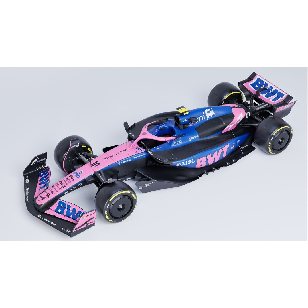 Alpine A525 Formula 1 Race Car 3D Model – Low Poly Game Asset, FBX - View 11