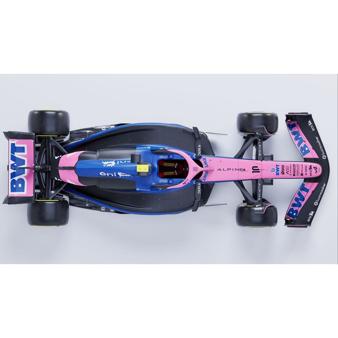 Alpine A525 Formula 1 Race Car 3D Model – Low Poly Game Asset, FBX - View 13