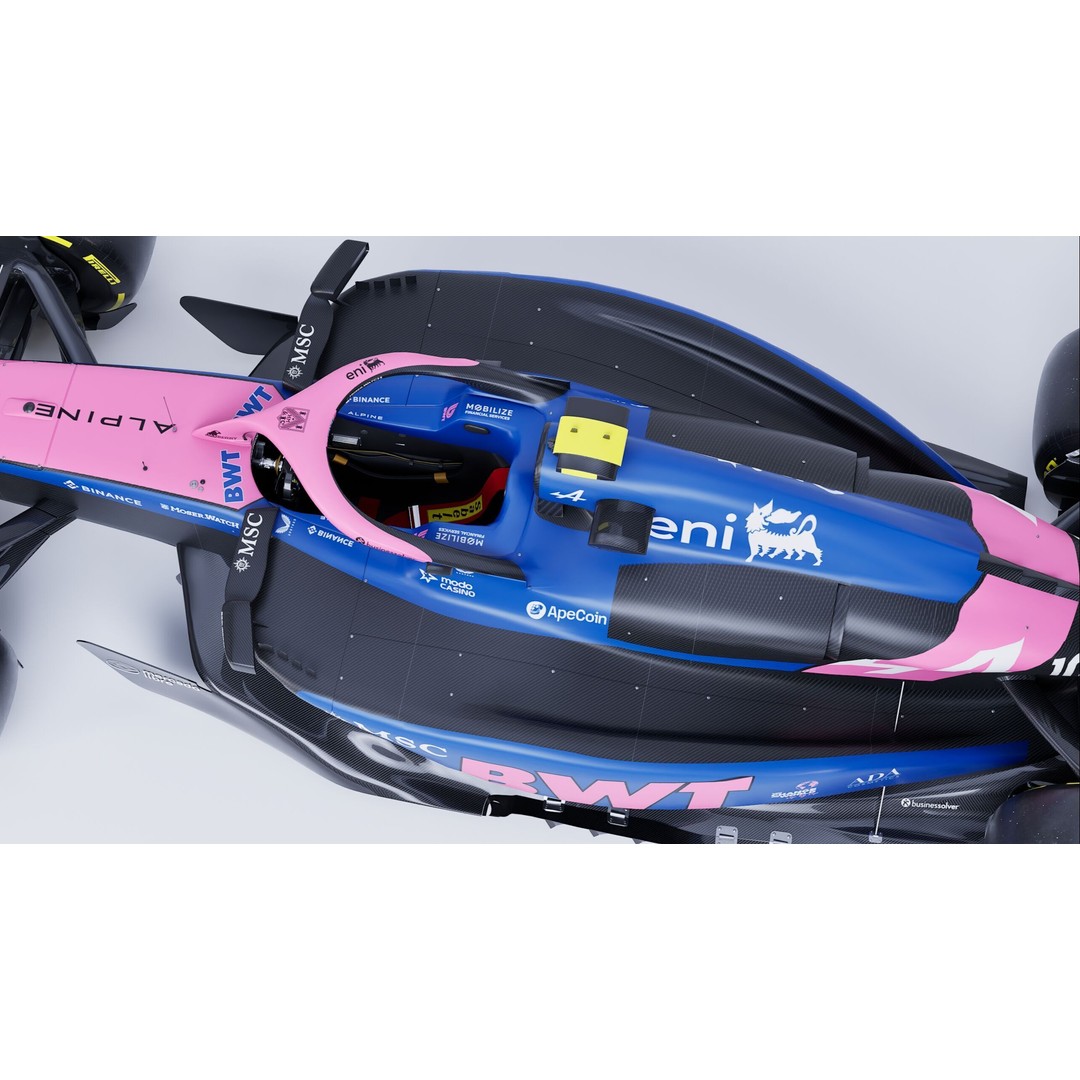 Alpine A525 Formula 1 Race Car 3D Model – Low Poly Game Asset, FBX - View 15