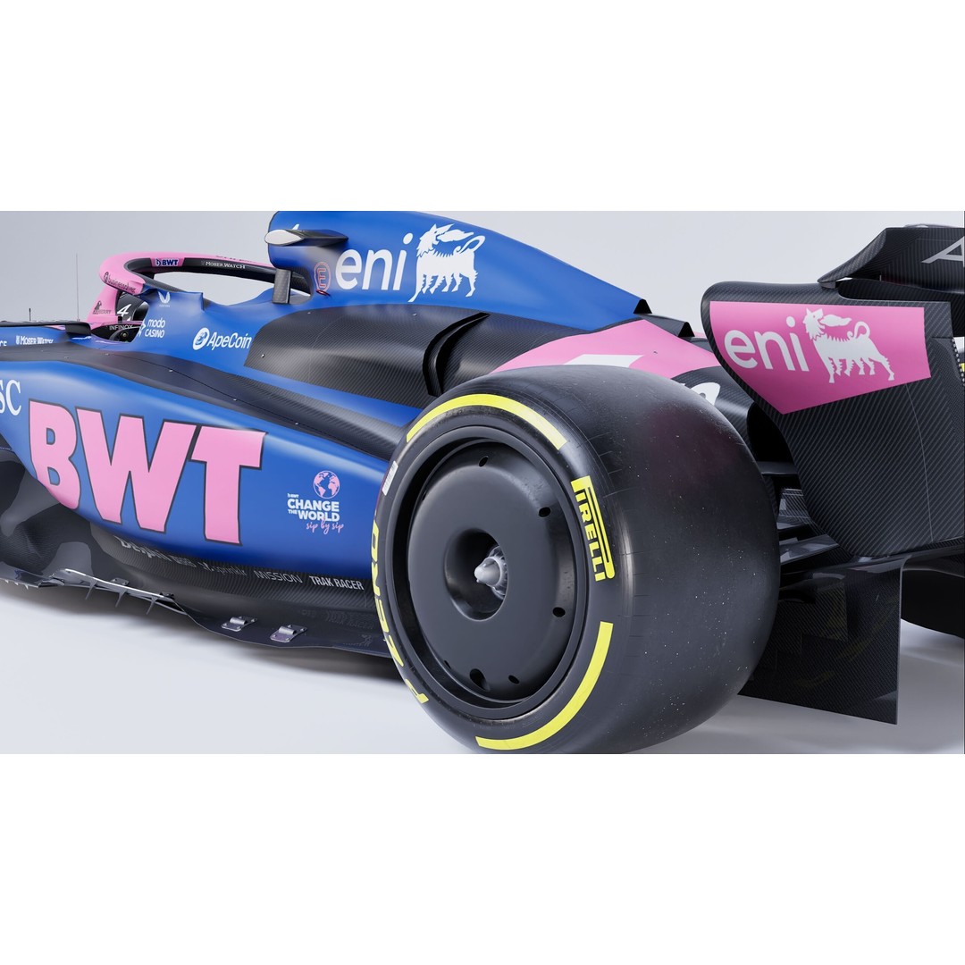 Alpine A525 Formula 1 Race Car 3D Model – Low Poly Game Asset, FBX - View 7