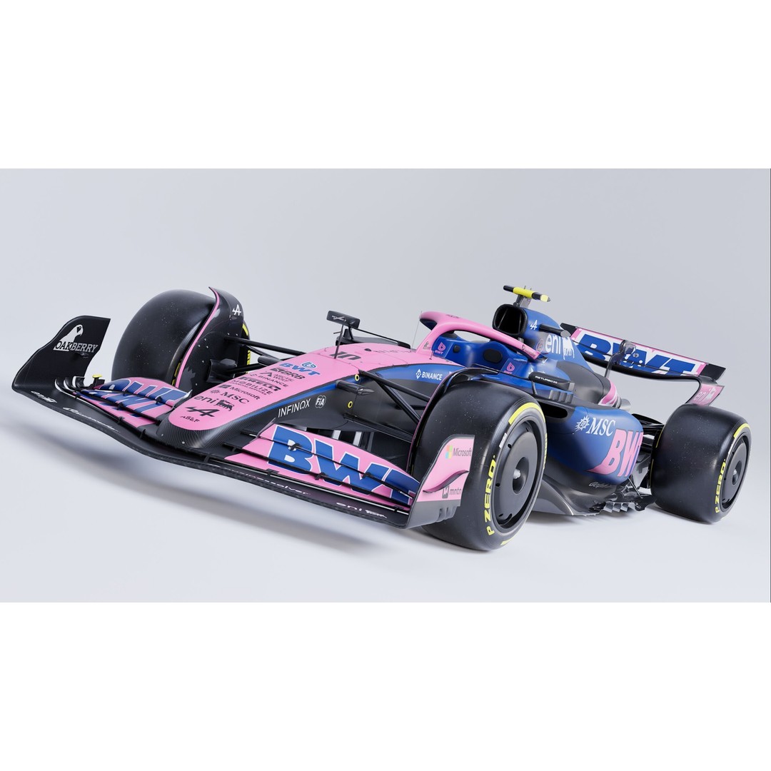 Alpine A525 Formula 1 Race Car 3D Model – Low Poly Game Asset, FBX - View 8