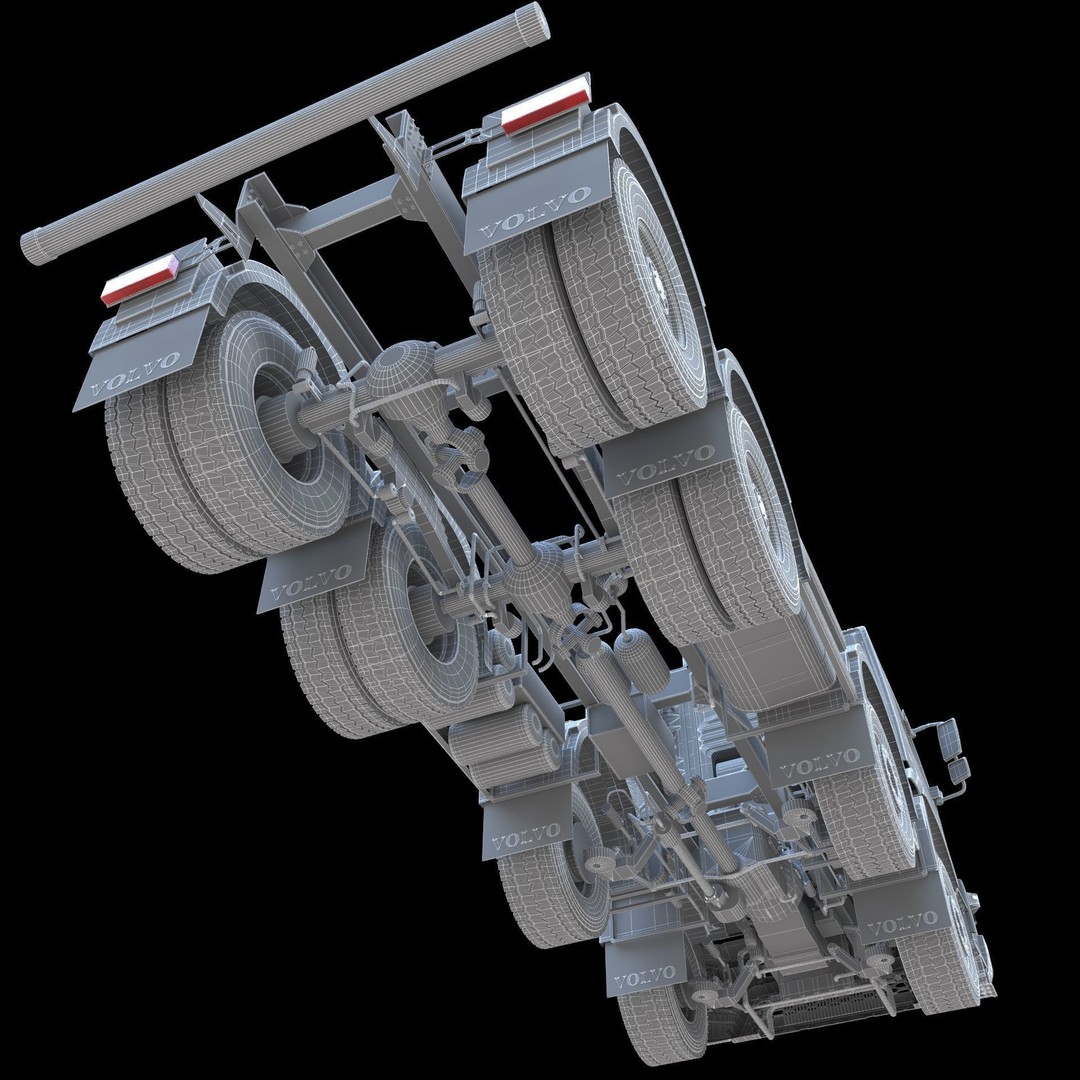 Volvo FMX Truck 3D Model – Customized Concrete Mixer, FBX/OBJ - View 10