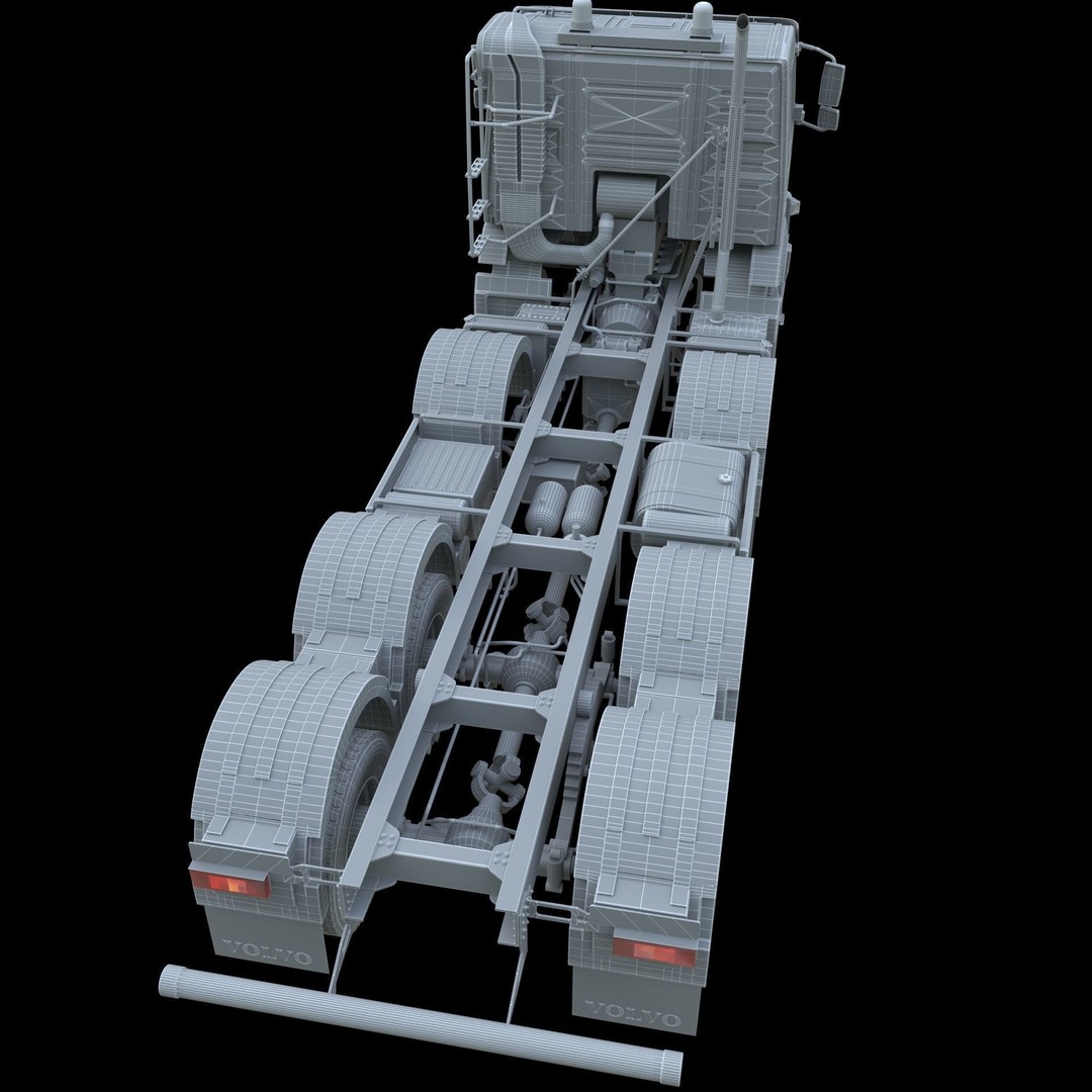 Volvo FMX Truck 3D Model – Customized Concrete Mixer, FBX/OBJ - View 12