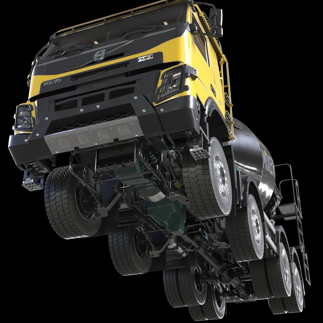 Volvo FMX Truck 3D Model – Customized Concrete Mixer, FBX/OBJ - View 13