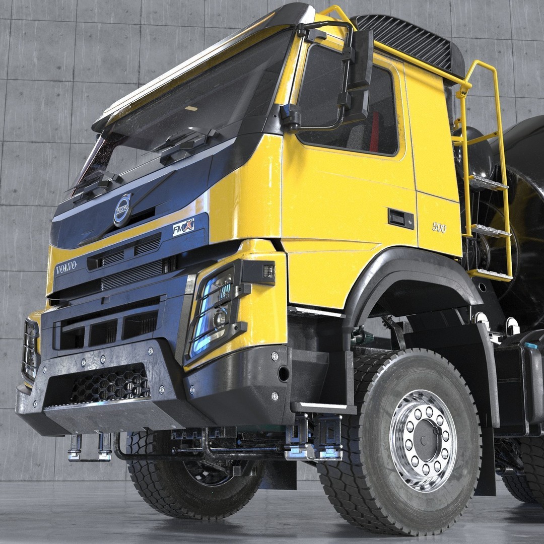 Volvo FMX Truck 3D Model – Customized Concrete Mixer, FBX/OBJ - View 5