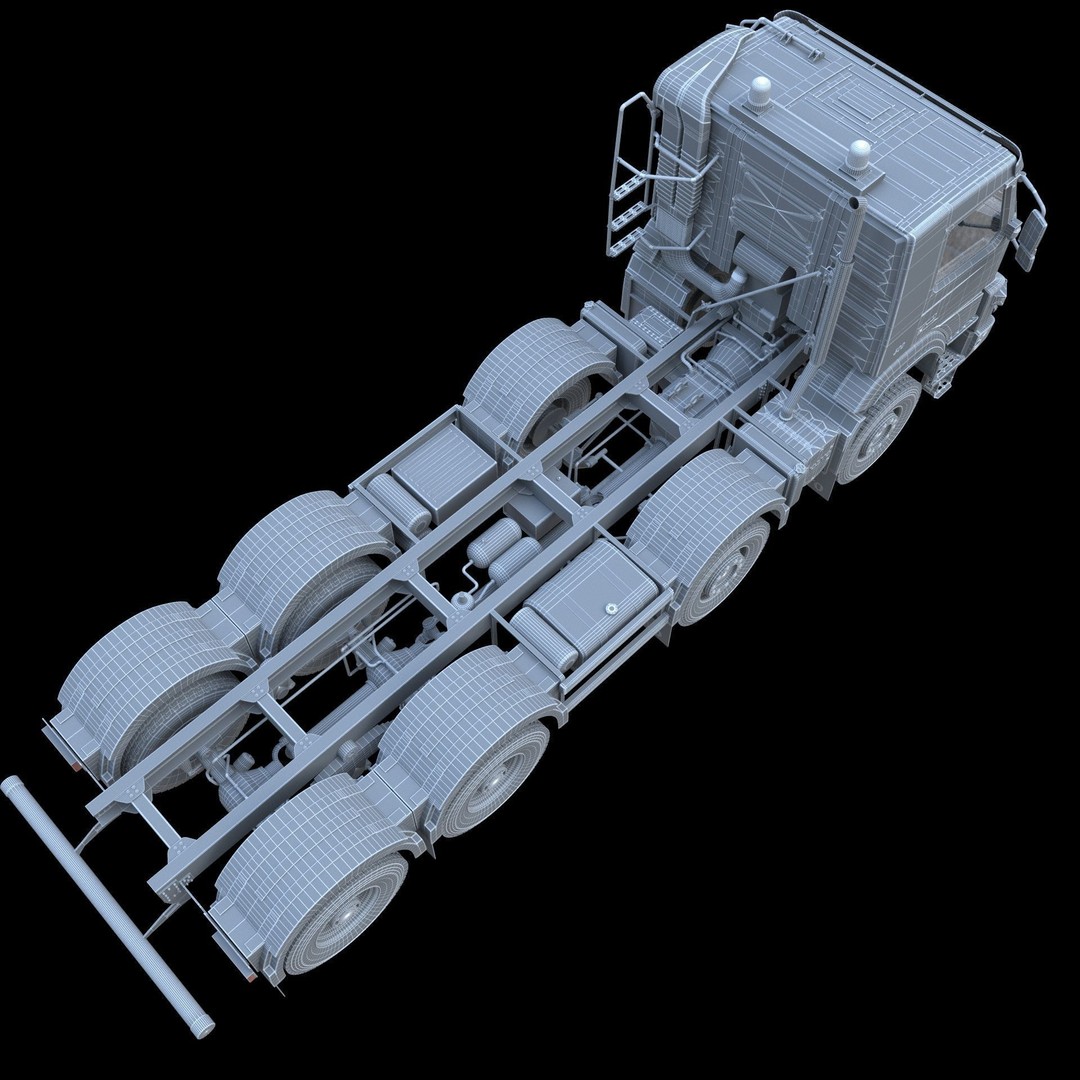 Volvo FMX Truck 3D Model – Customized Concrete Mixer, FBX/OBJ - View 8