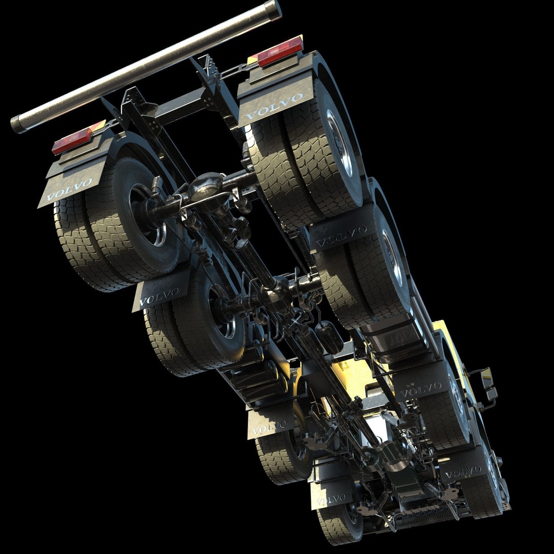 Volvo FMX Truck 3D Model – Customized Concrete Mixer, FBX/OBJ - View 9