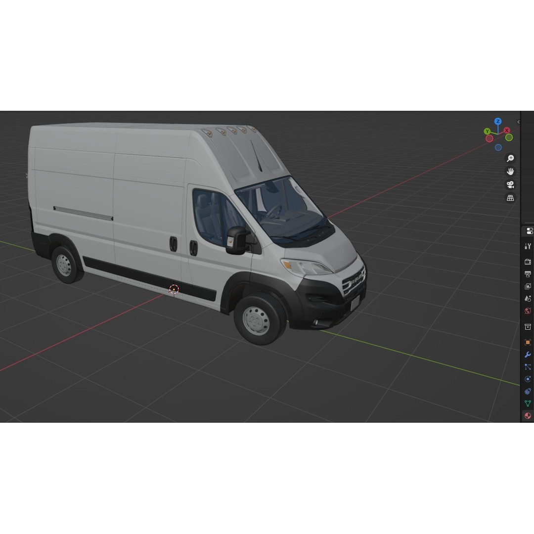 2024 Ram ProMaster L3H3 3D Model – Detailed Interior Cargo Van, FBX