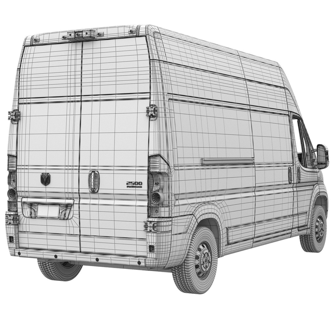 2024 Ram ProMaster L3H3 3D Model – Detailed Interior Cargo Van, FBX - View 16