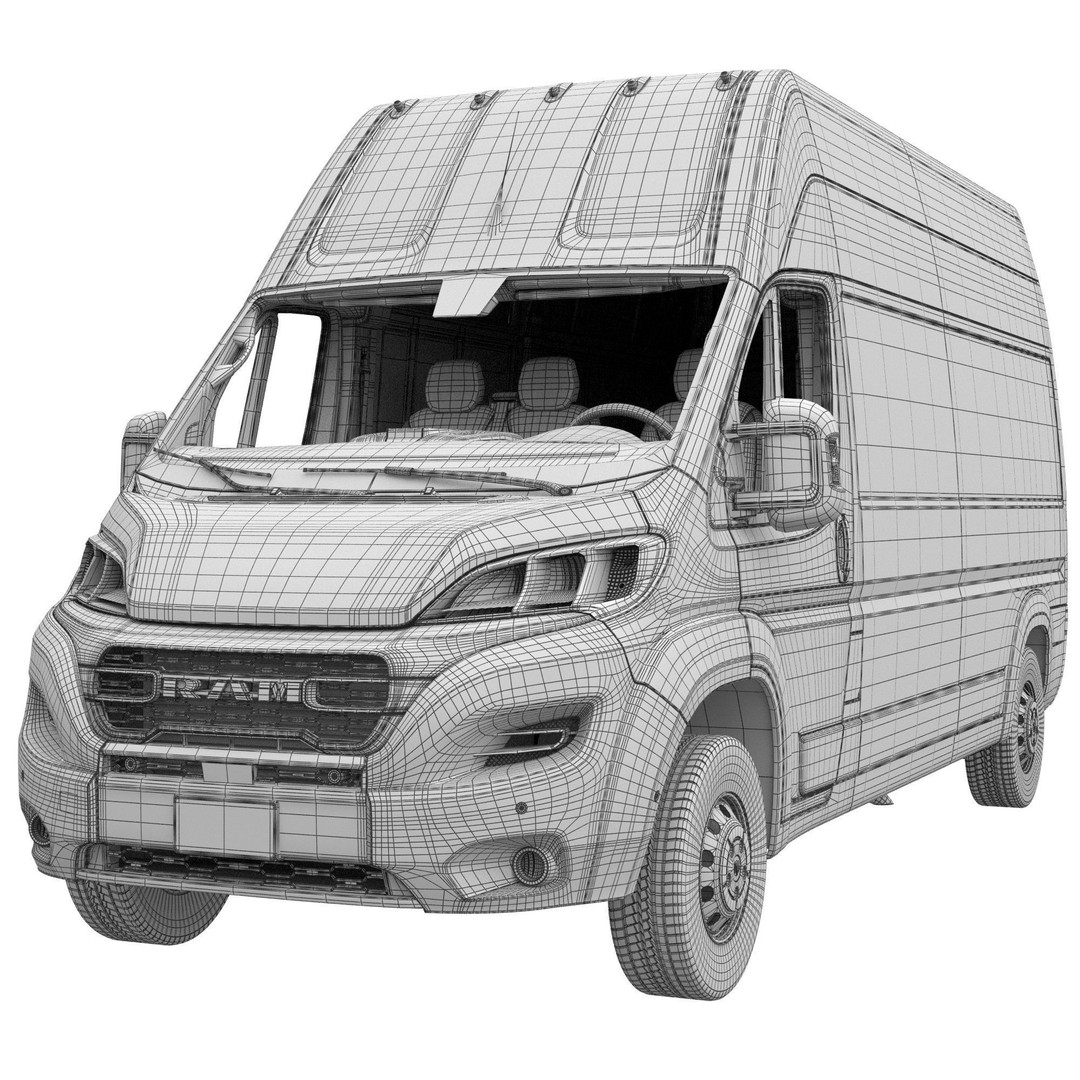 2024 Ram ProMaster L3H3 3D Model – Detailed Interior Cargo Van, FBX - View 17
