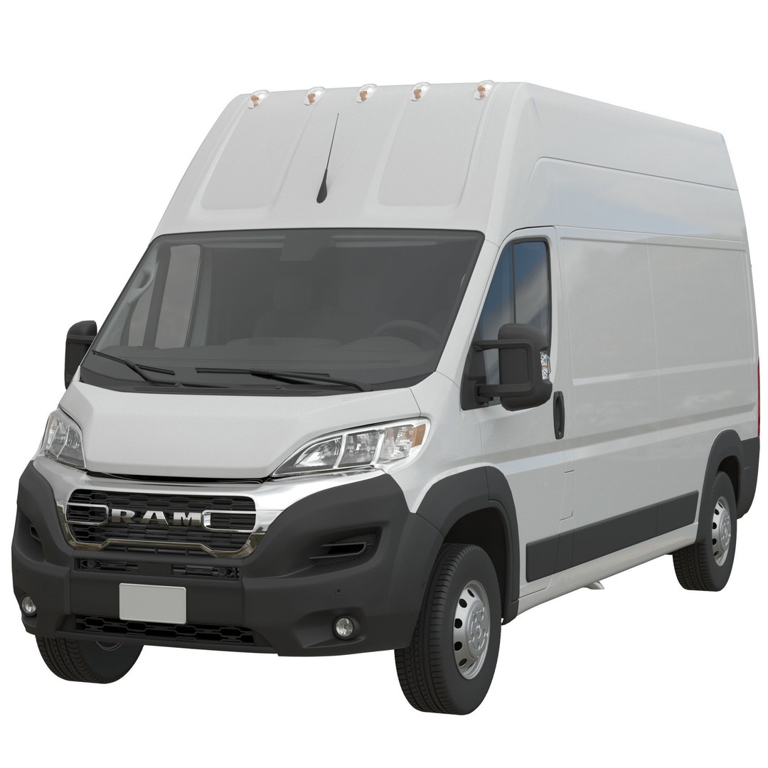 2024 Ram ProMaster L3H3 3D Model – Detailed Interior Cargo Van, FBX - View 3