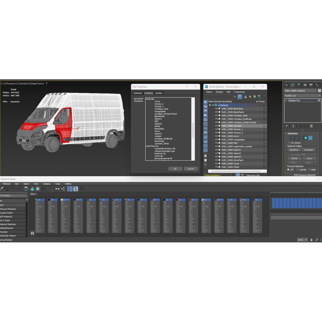 2024 Ram ProMaster L3H3 3D Model – Detailed Interior Cargo Van, FBX - View 30