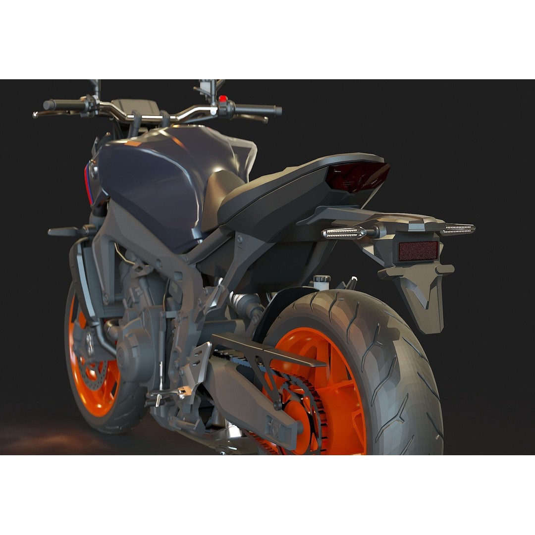 Yamaha MT 09 3D Model – Realistic Motorcycle Base Mesh, FBX