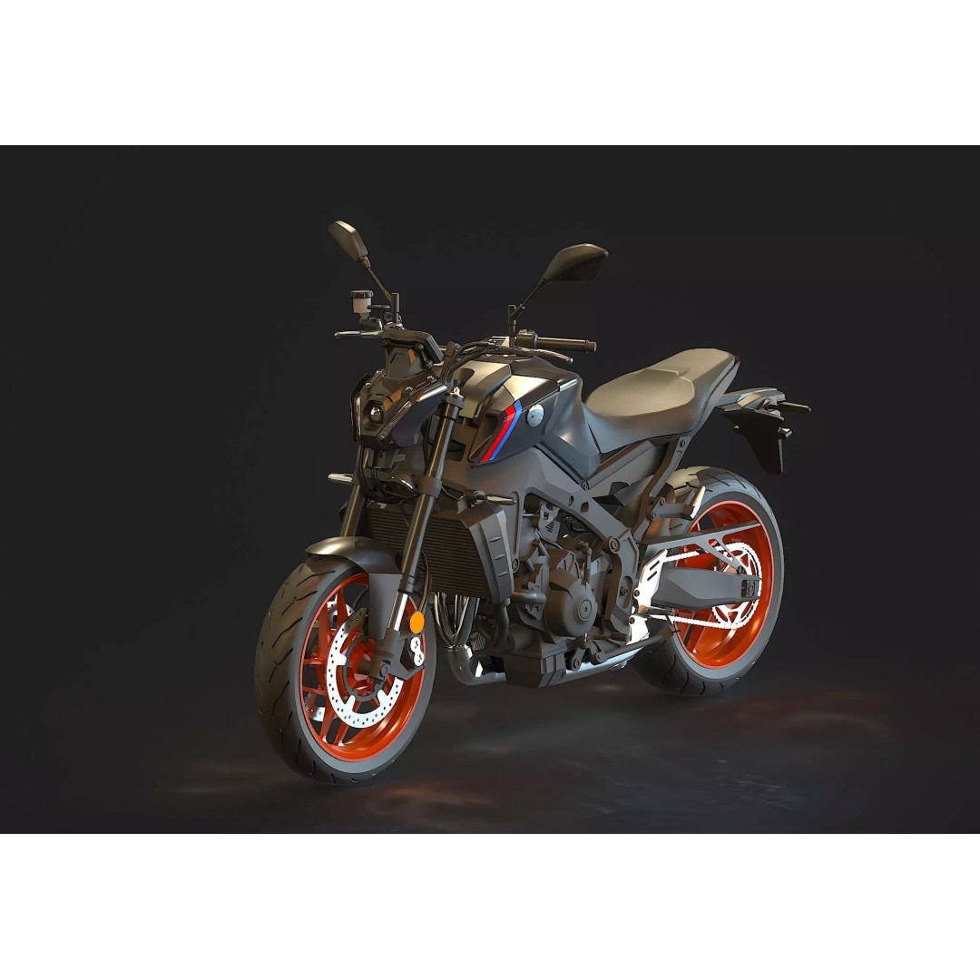 Yamaha MT 09 3D Model – Realistic Motorcycle Base Mesh, FBX - View 2