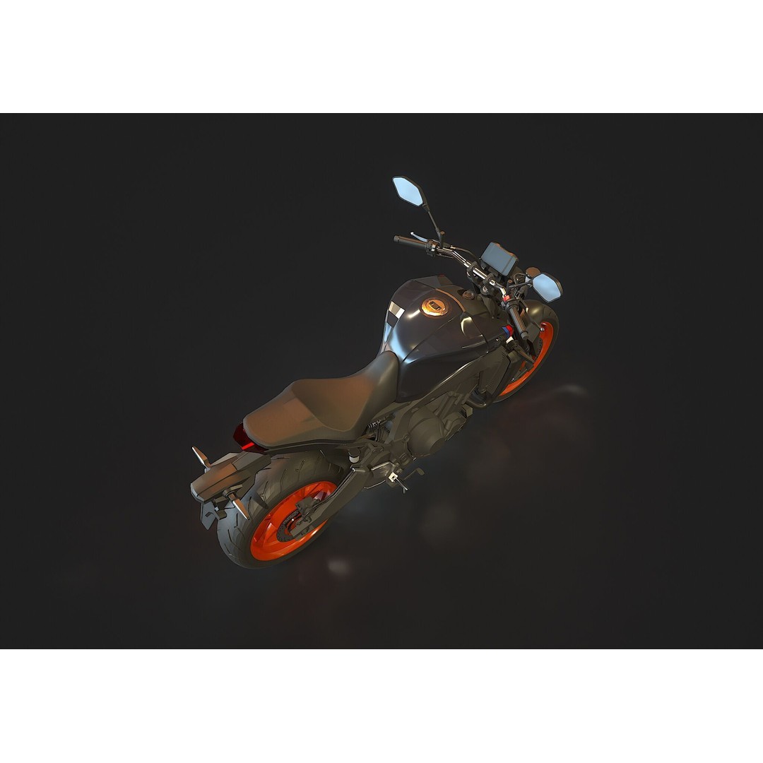 Yamaha MT 09 3D Model – Realistic Motorcycle Base Mesh, FBX - View 4
