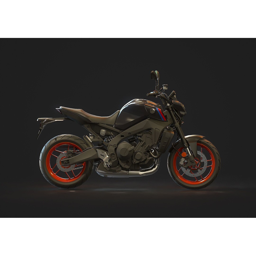Yamaha MT 09 3D Model – Realistic Motorcycle Base Mesh, FBX - View 5