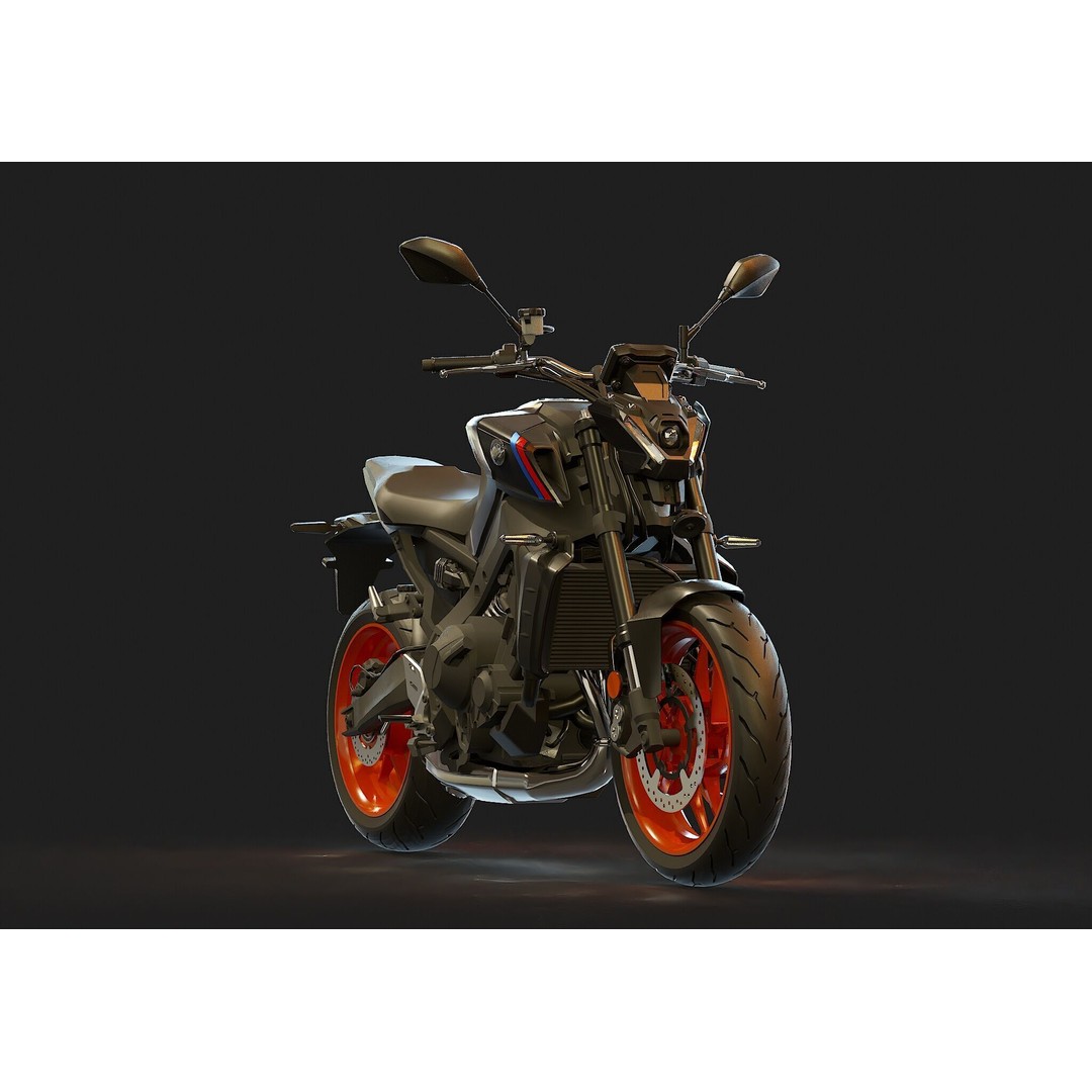 Yamaha MT 09 3D Model – Realistic Motorcycle Base Mesh, FBX - View 8