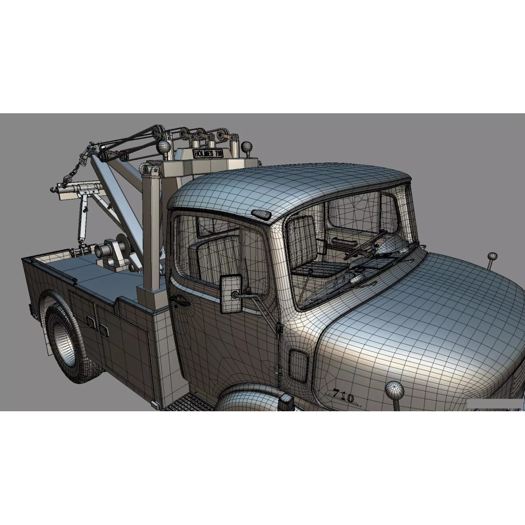 Mercedes-Benz LAK 710 4x4 Wrecker Truck 3D Model – Classic Utility Vehicle, Blender