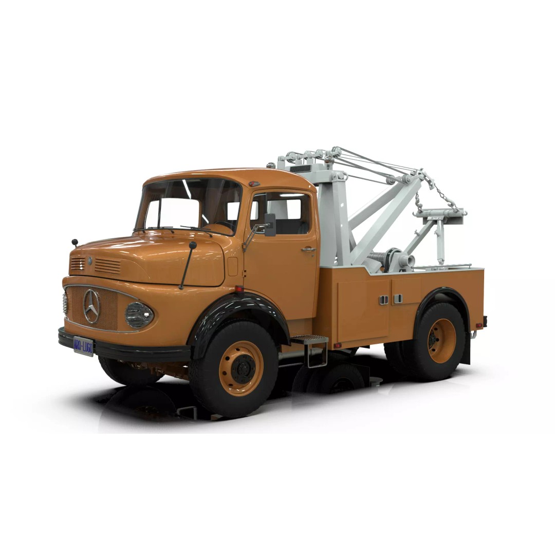 Mercedes-Benz LAK 710 4x4 Wrecker Truck 3D Model – Classic Utility Vehicle, Blender - View 10