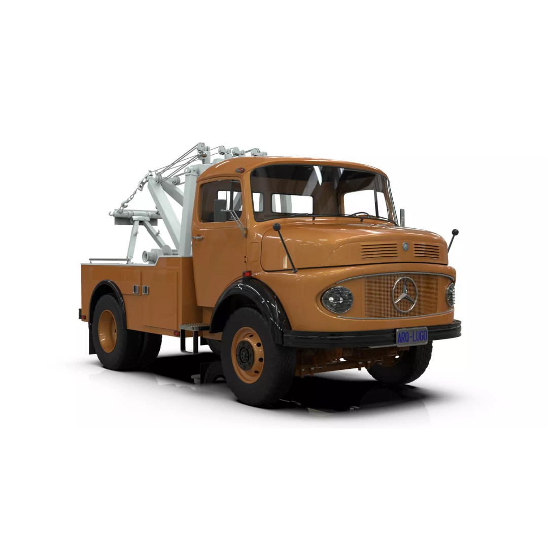 Mercedes-Benz LAK 710 4x4 Wrecker Truck 3D Model – Classic Utility Vehicle, Blender - View 12