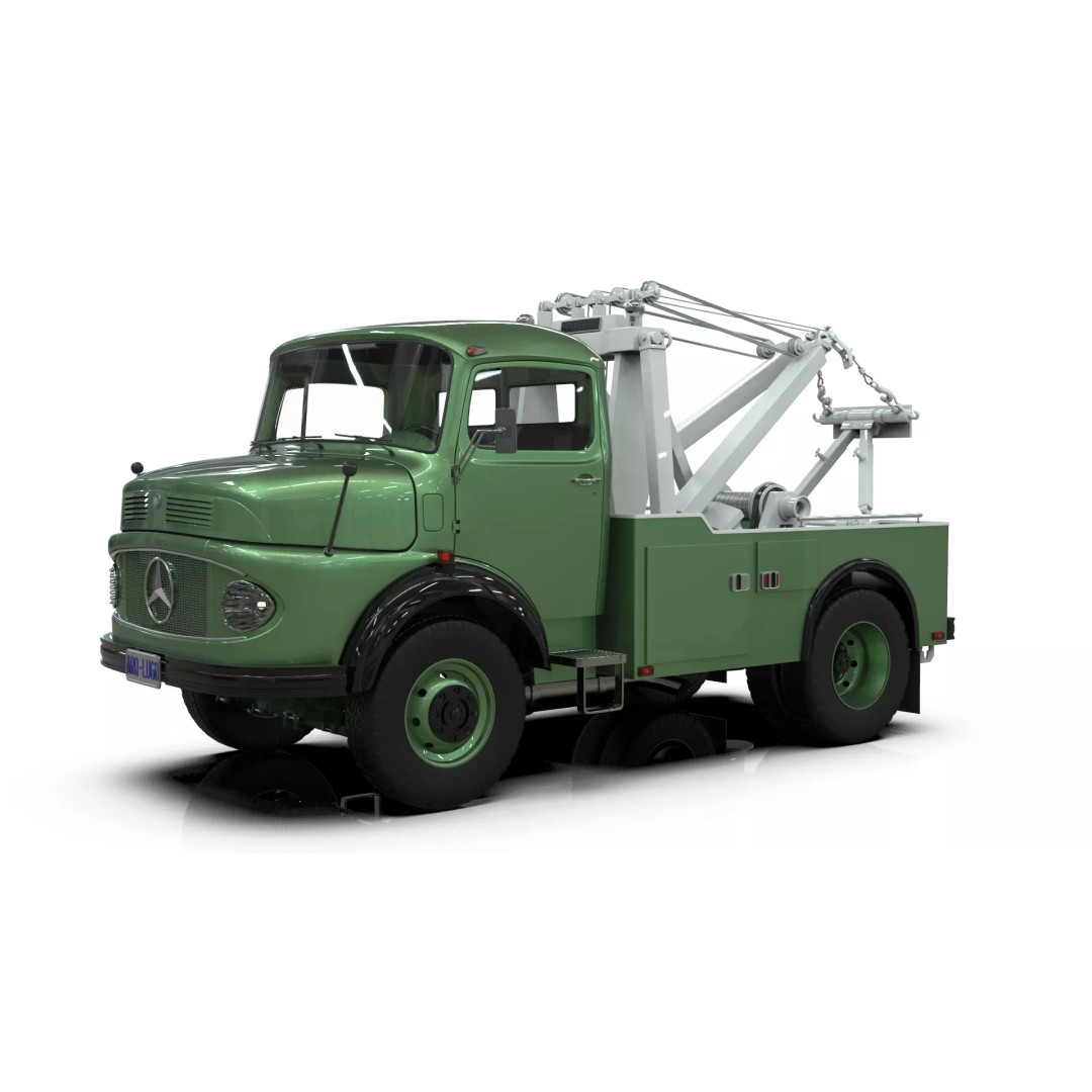 Mercedes-Benz LAK 710 4x4 Wrecker Truck 3D Model – Classic Utility Vehicle, Blender - View 13