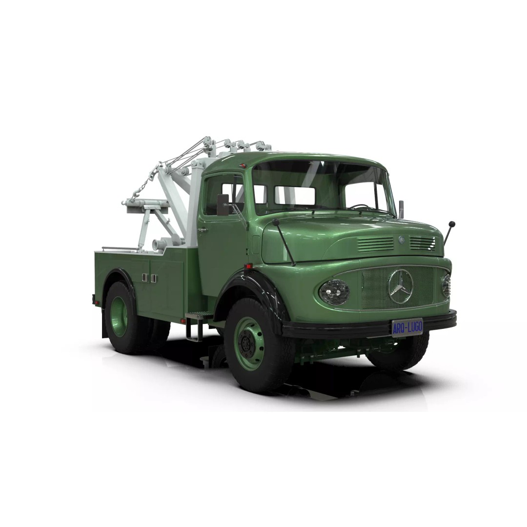 Mercedes-Benz LAK 710 4x4 Wrecker Truck 3D Model – Classic Utility Vehicle, Blender - View 14