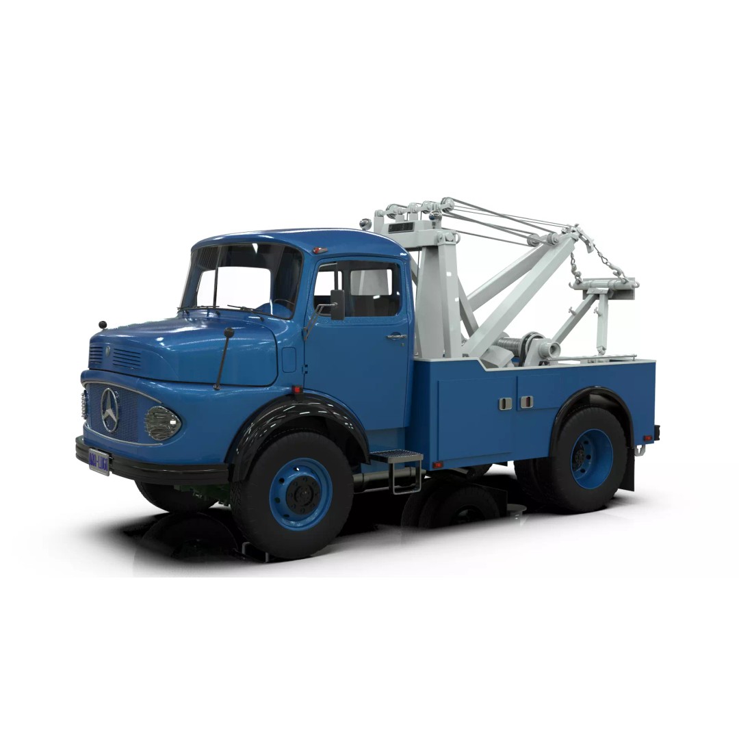 Mercedes-Benz LAK 710 4x4 Wrecker Truck 3D Model – Classic Utility Vehicle, Blender - View 15