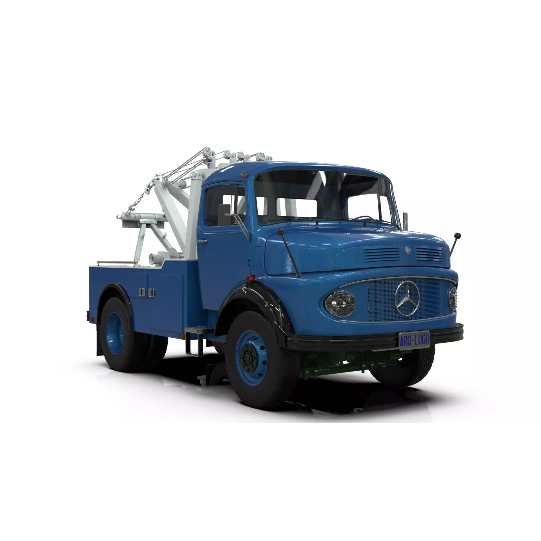 Mercedes-Benz LAK 710 4x4 Wrecker Truck 3D Model – Classic Utility Vehicle, Blender - View 17
