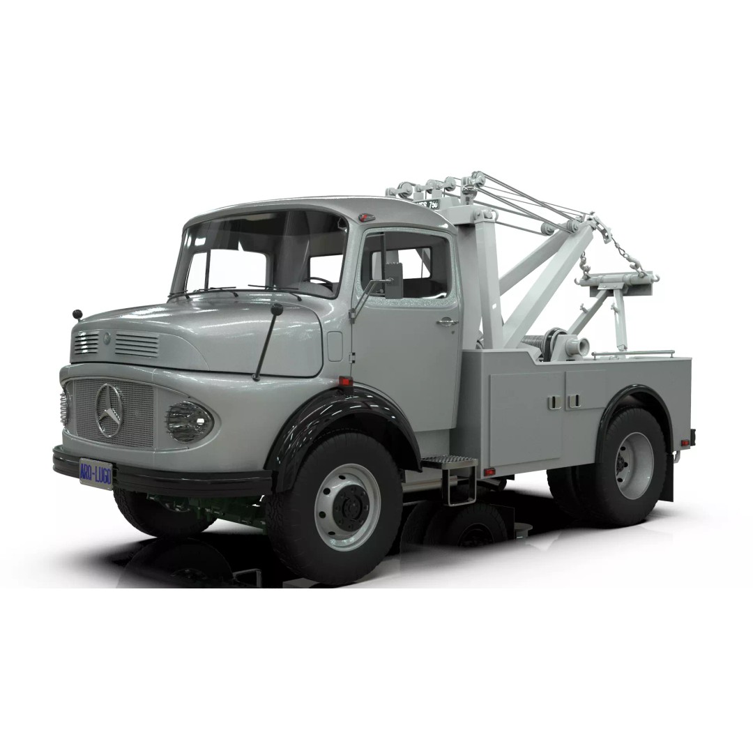 Mercedes-Benz LAK 710 4x4 Wrecker Truck 3D Model – Classic Utility Vehicle, Blender - View 18
