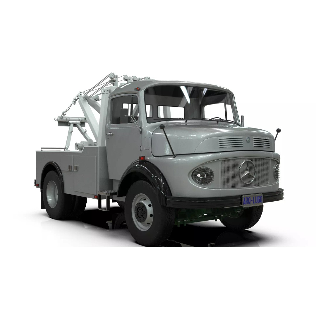 Mercedes-Benz LAK 710 4x4 Wrecker Truck 3D Model – Classic Utility Vehicle, Blender - View 19