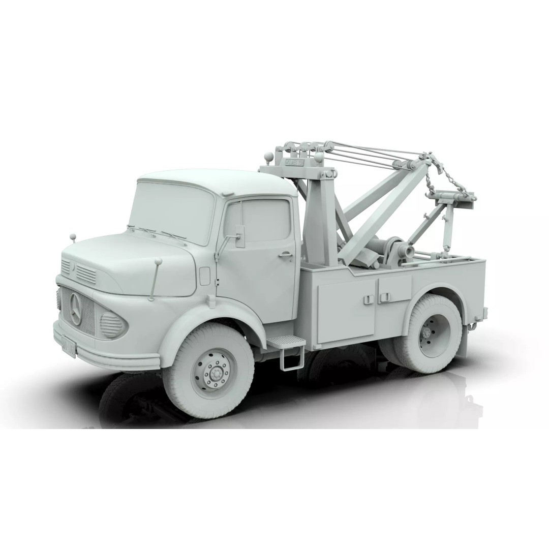 Mercedes-Benz LAK 710 4x4 Wrecker Truck 3D Model – Classic Utility Vehicle, Blender - View 22