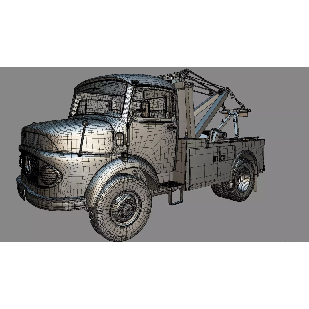 Mercedes-Benz LAK 710 4x4 Wrecker Truck 3D Model – Classic Utility Vehicle, Blender - View 25