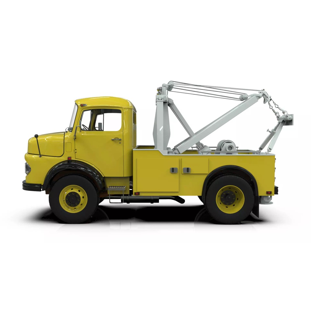 Mercedes-Benz LAK 710 4x4 Wrecker Truck 3D Model – Classic Utility Vehicle, Blender - View 3