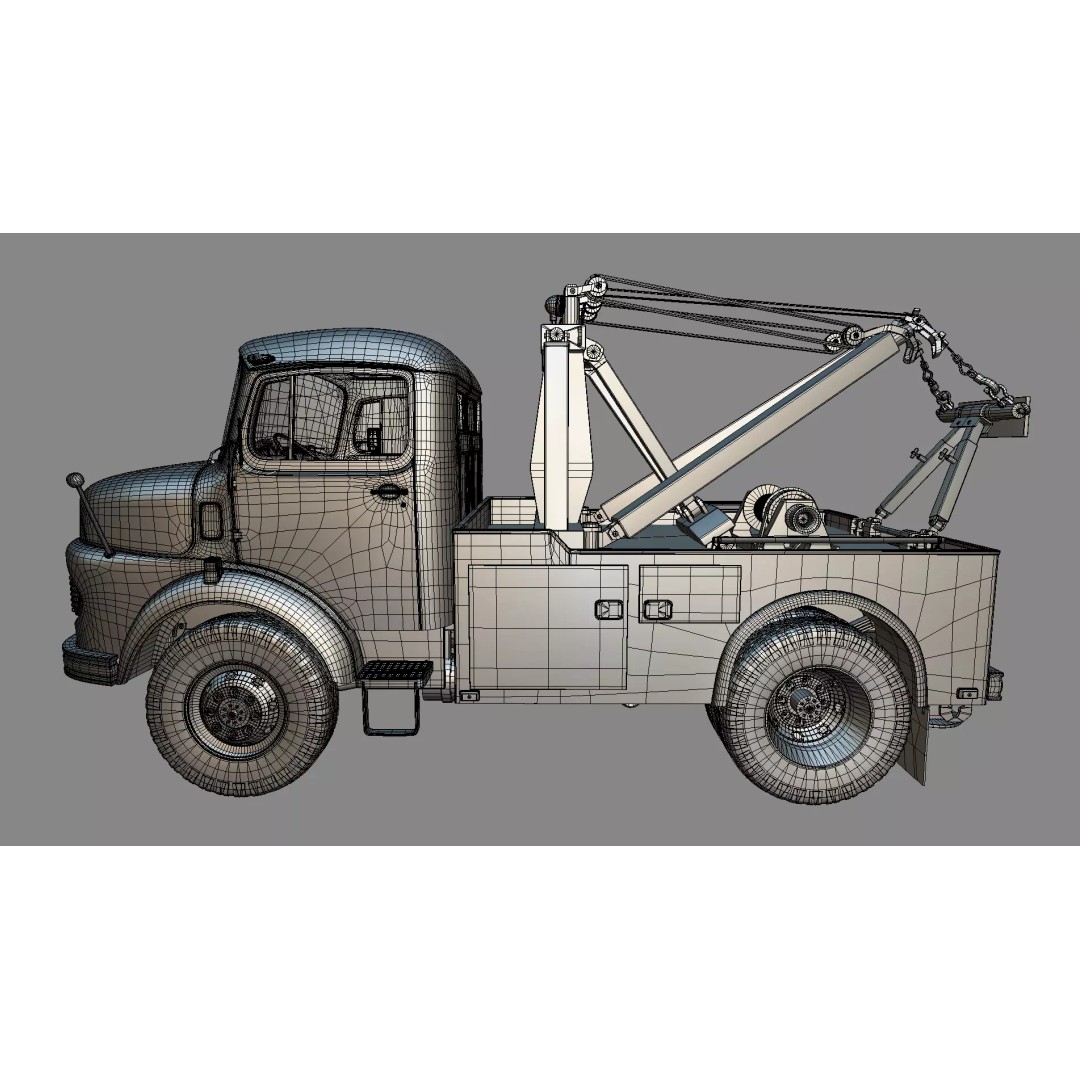 Mercedes-Benz LAK 710 4x4 Wrecker Truck 3D Model – Classic Utility Vehicle, Blender - View 30