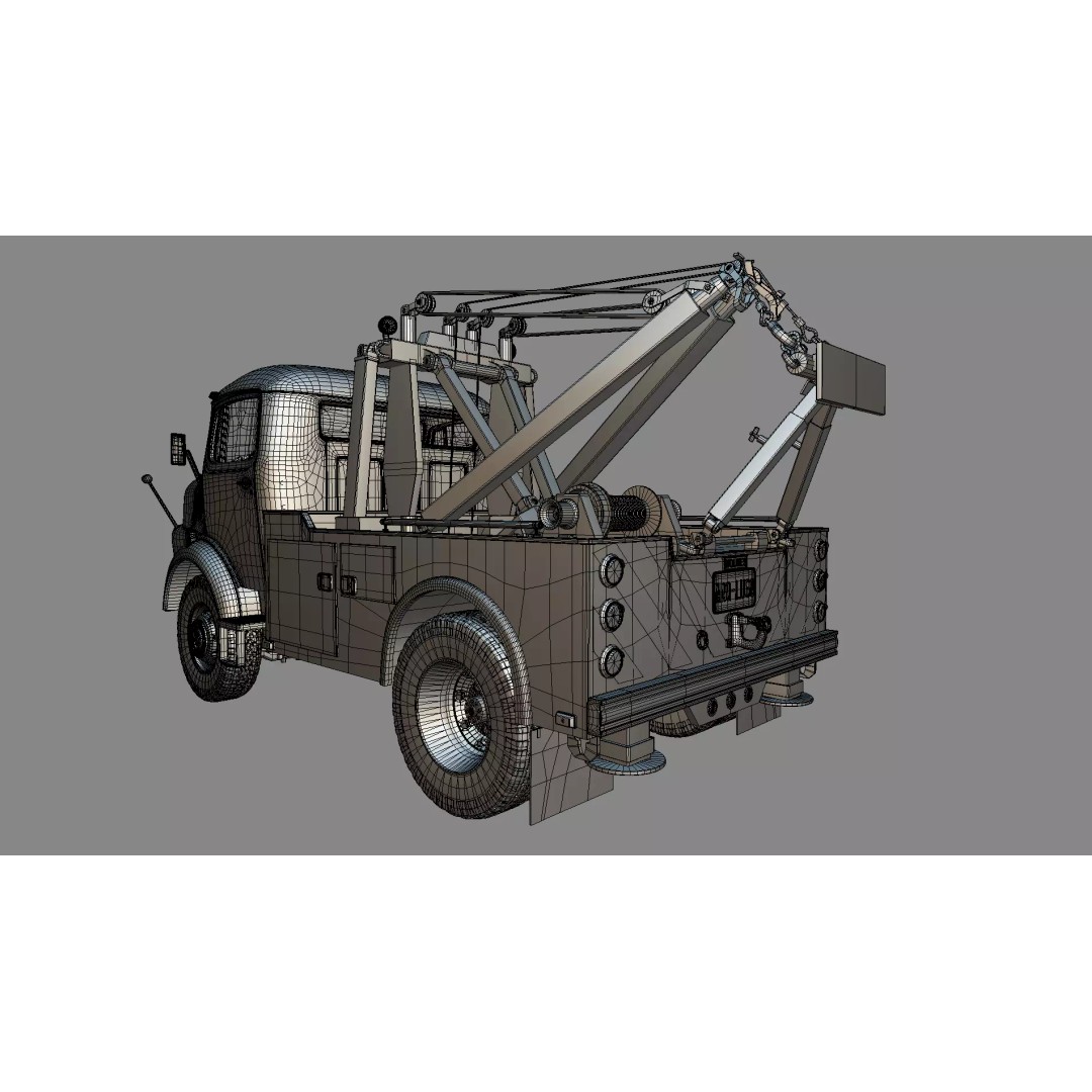 Mercedes-Benz LAK 710 4x4 Wrecker Truck 3D Model – Classic Utility Vehicle, Blender - View 31