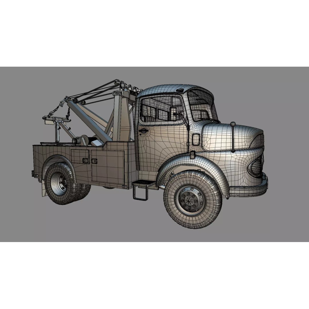 Mercedes-Benz LAK 710 4x4 Wrecker Truck 3D Model – Classic Utility Vehicle, Blender - View 34