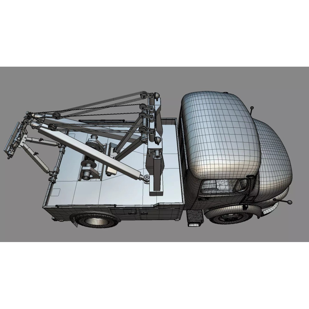 Mercedes-Benz LAK 710 4x4 Wrecker Truck 3D Model – Classic Utility Vehicle, Blender - View 36