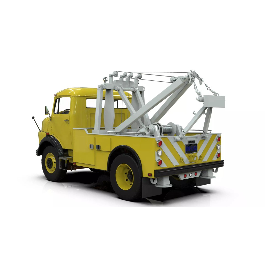 Mercedes-Benz LAK 710 4x4 Wrecker Truck 3D Model – Classic Utility Vehicle, Blender - View 4