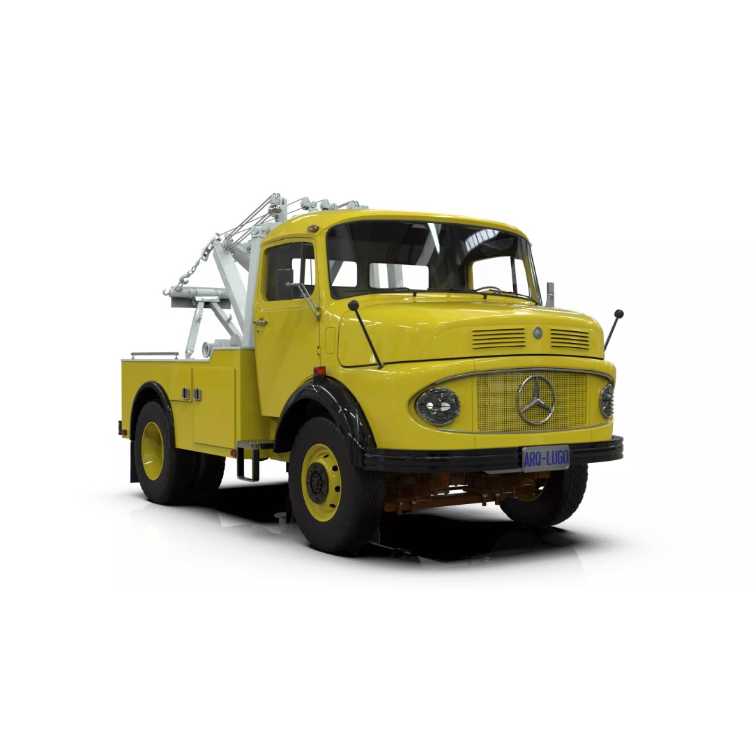 Mercedes-Benz LAK 710 4x4 Wrecker Truck 3D Model – Classic Utility Vehicle, Blender - View 6