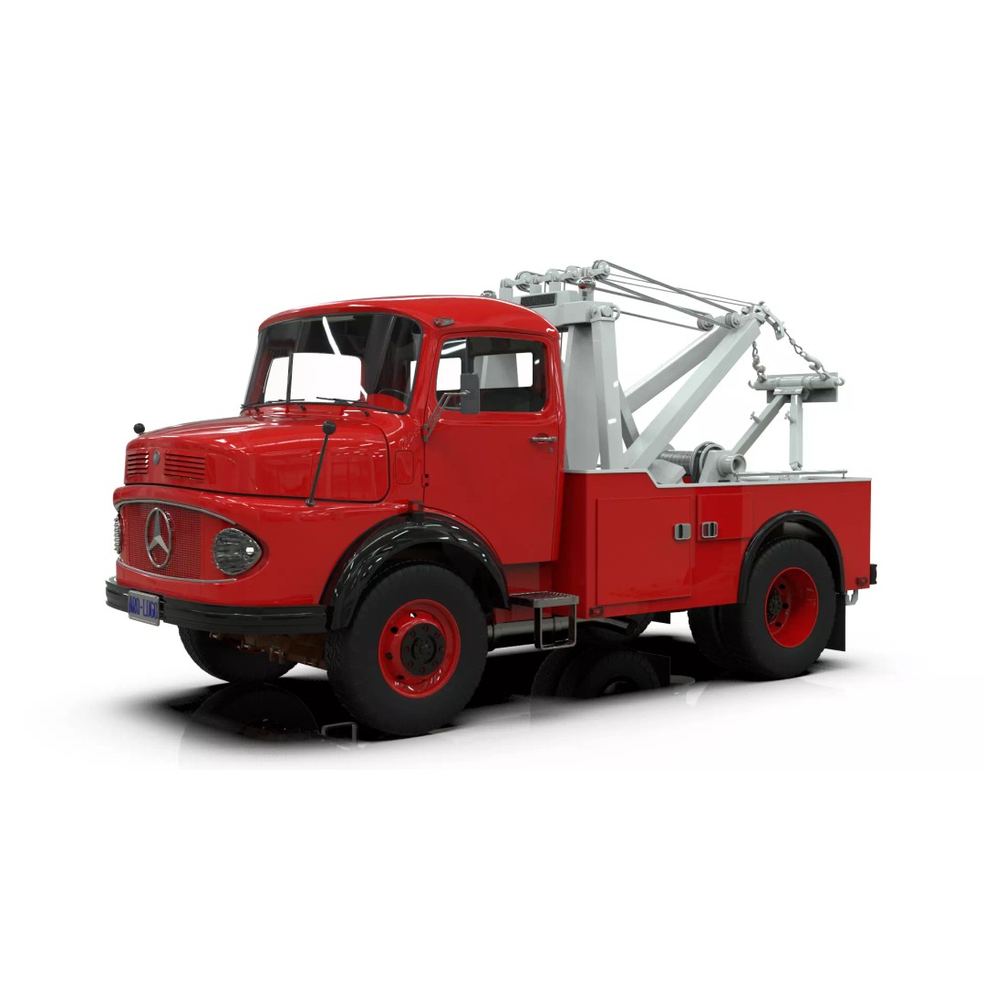Mercedes-Benz LAK 710 4x4 Wrecker Truck 3D Model – Classic Utility Vehicle, Blender - View 7