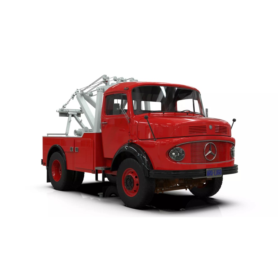 Mercedes-Benz LAK 710 4x4 Wrecker Truck 3D Model – Classic Utility Vehicle, Blender - View 9