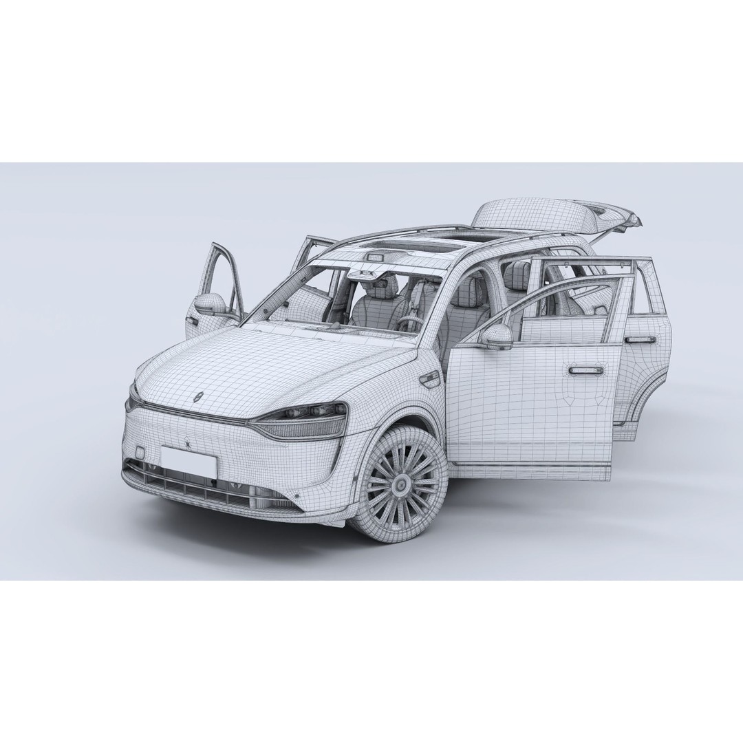 2024 Huawei HIMA Aito M9 Ultra 3D Model – Interior Rigged SUV, FBX, OBJ - View 30