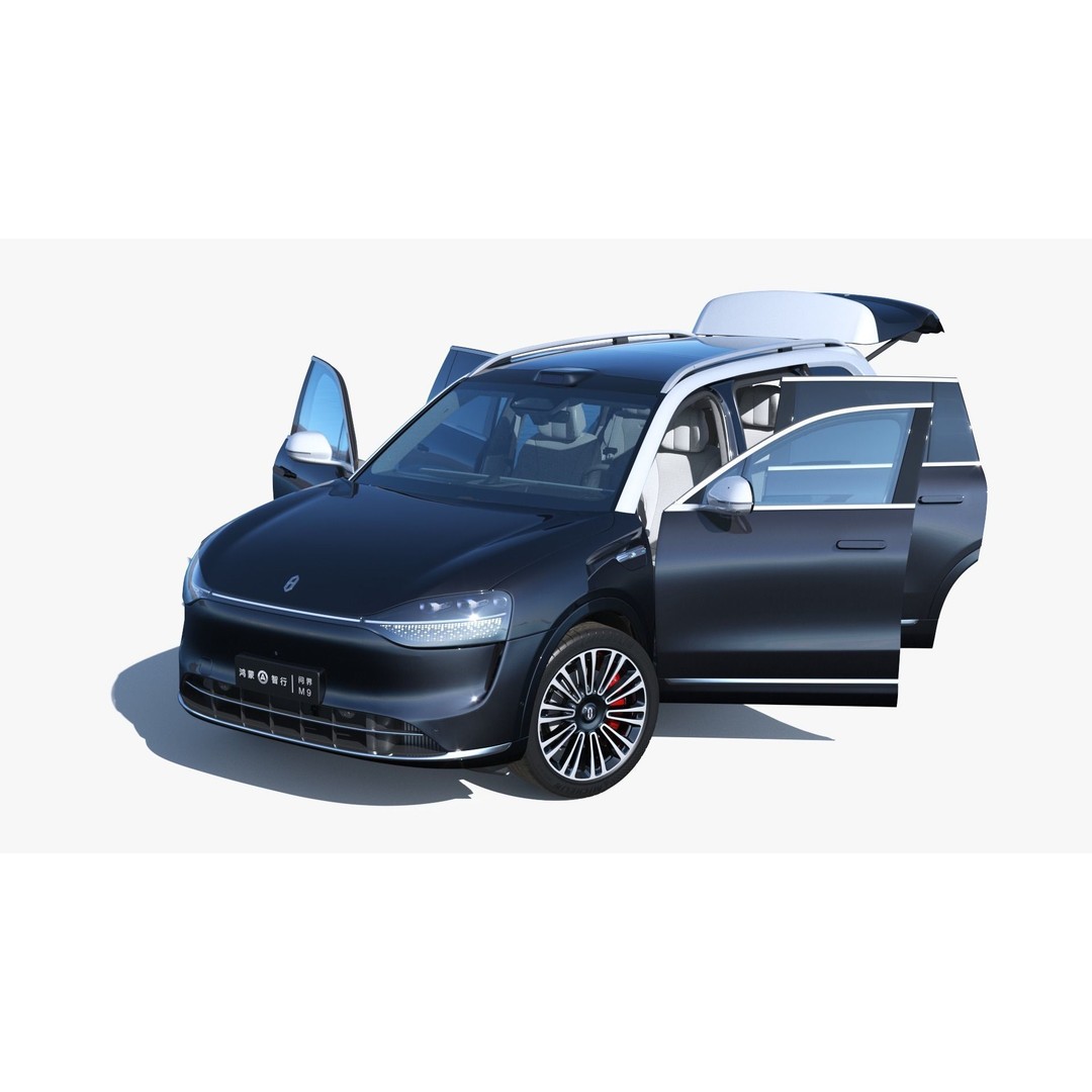 2024 Huawei HIMA Aito M9 Ultra 3D Model – Interior Rigged SUV, FBX, OBJ - View 9