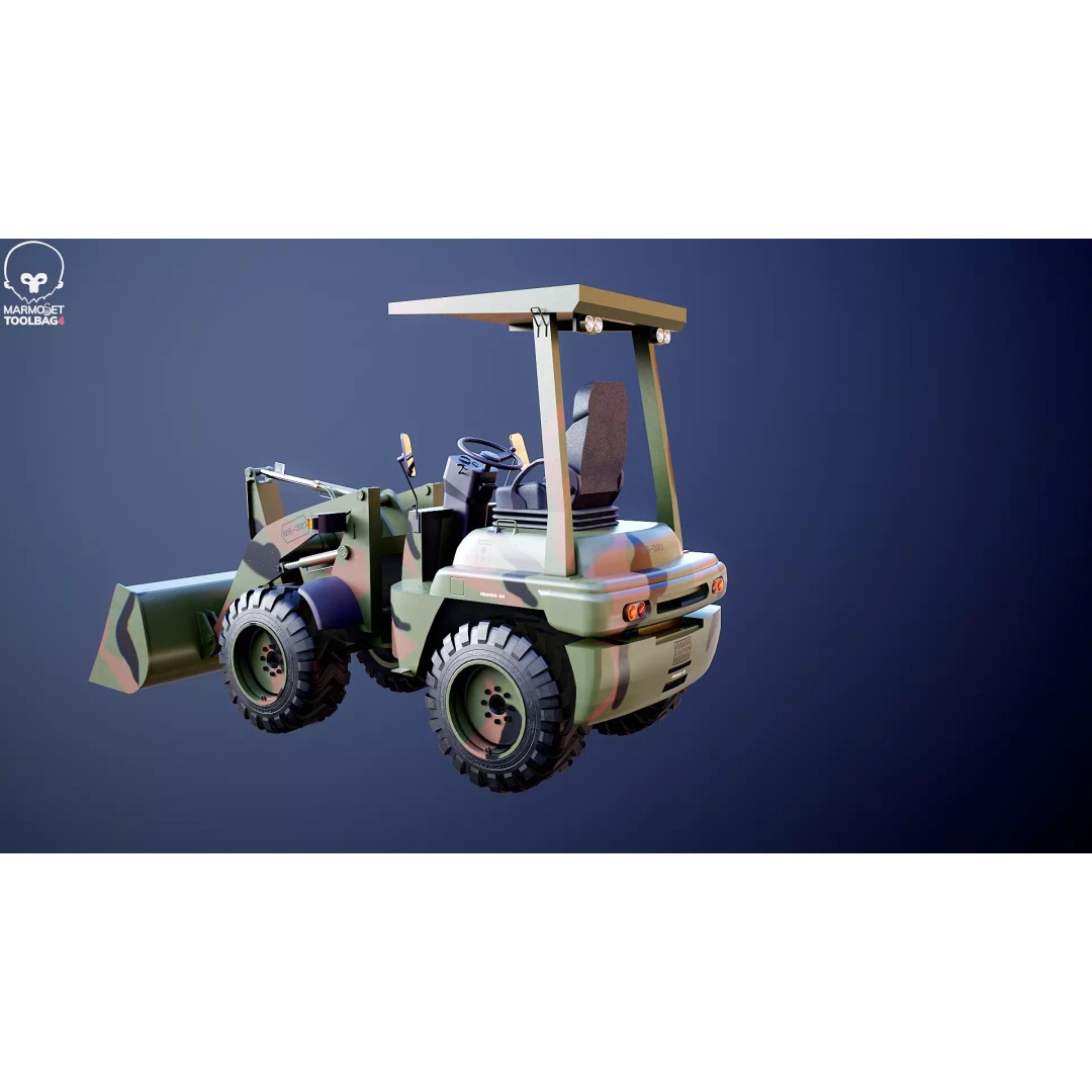 Small Military Wheeled Loader 3D Model – Low Poly Game Asset, FBX - View 11
