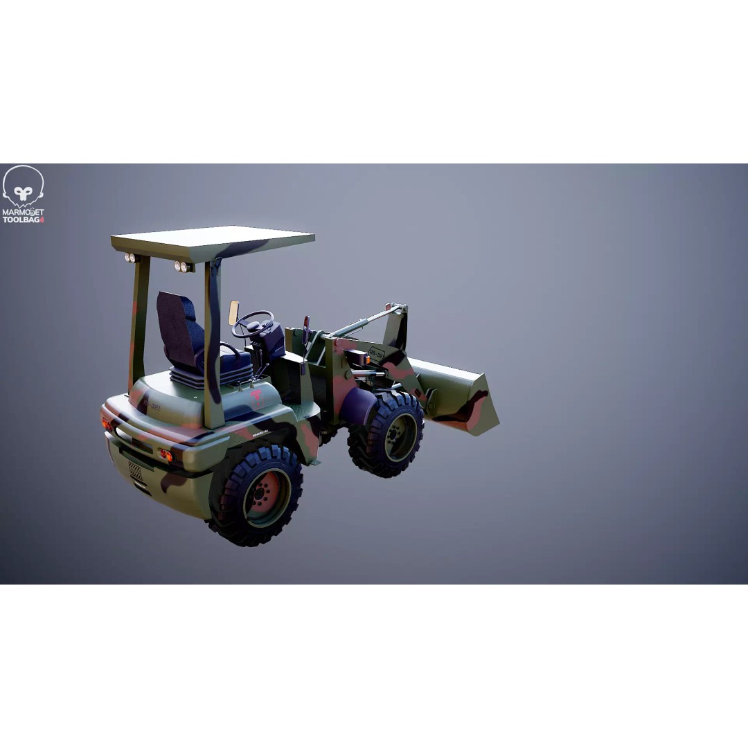 Small Military Wheeled Loader 3D Model – Low Poly Game Asset, FBX - View 12